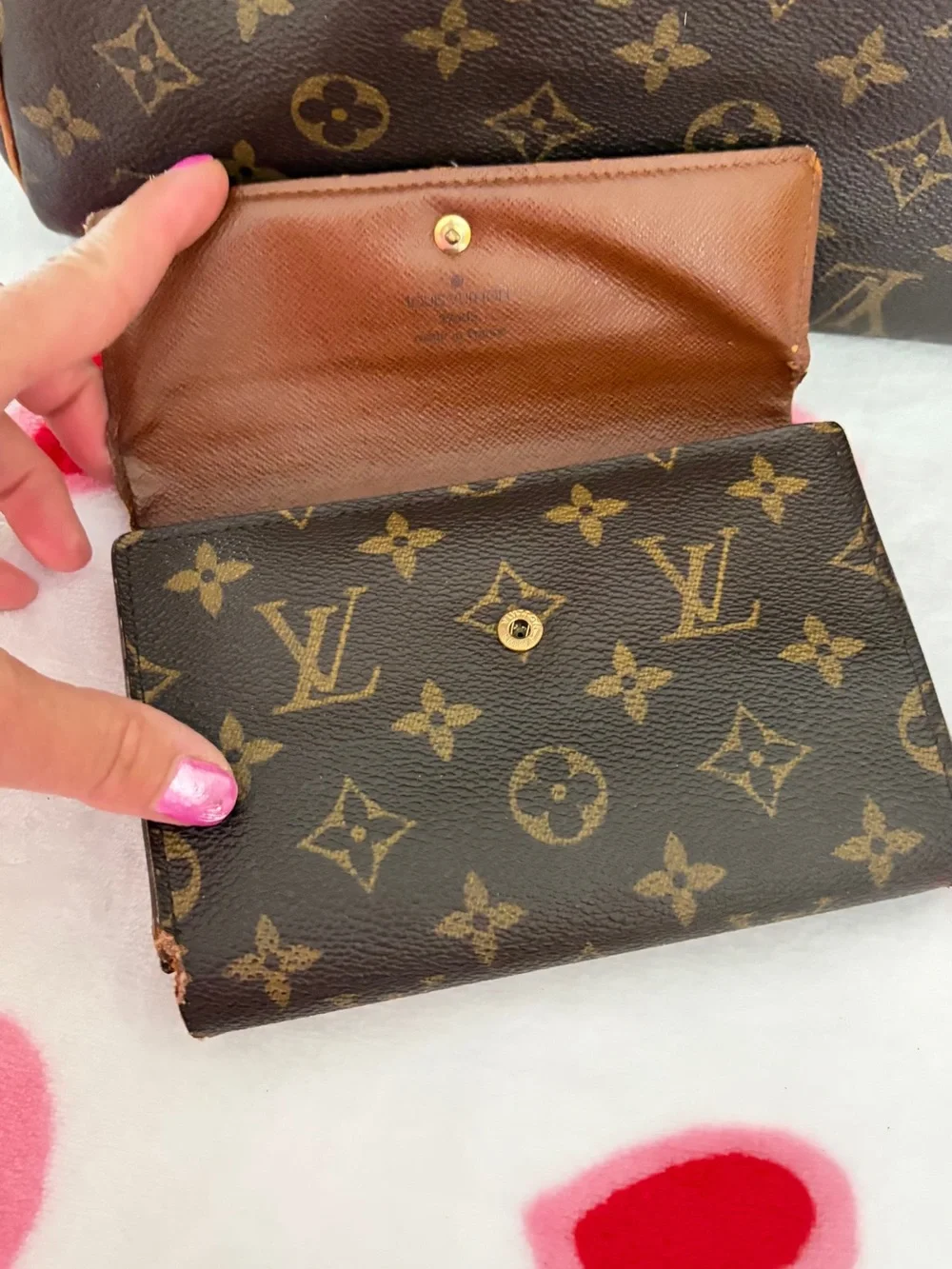 Louis Vuitton Monogram Canvas Trifold Wallet in Brown and Gold